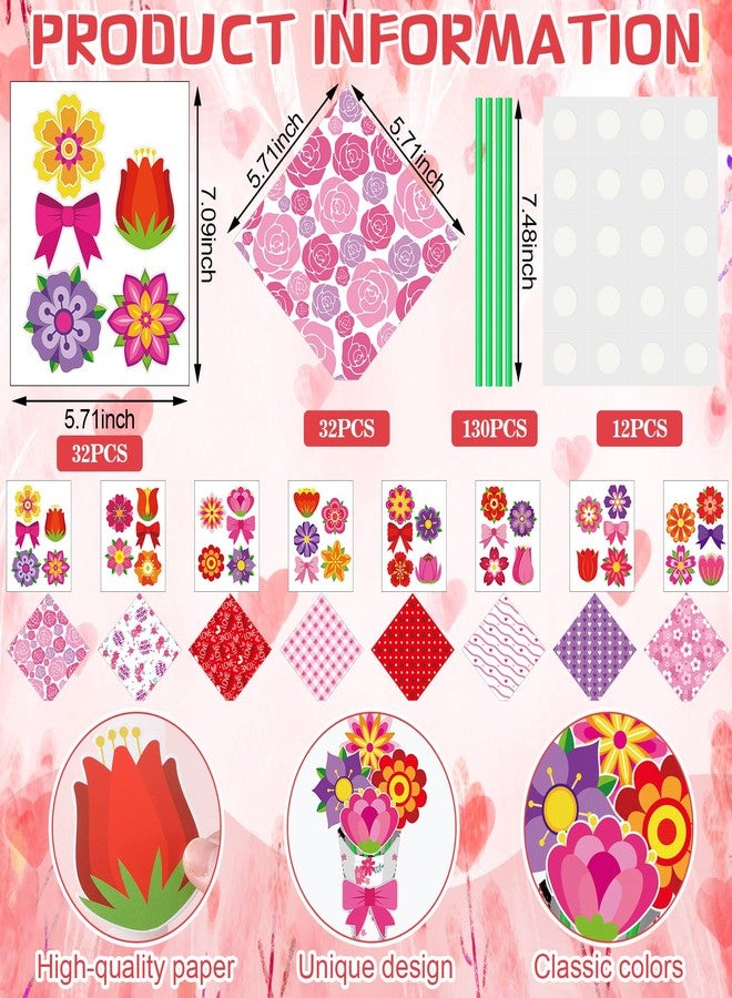 Glenmal 32 Sets Mother Day Flower Bouquet Craft Kit, Make Your Own Bunch of DIY Mother Day Flowers Craft Bouquet for Fun Activities Holiday Appreciation Teacher Thankful Gift - Image 3